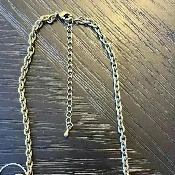 Gold tone hoop dangle interlacing statement necklace - Picture 4 of 4